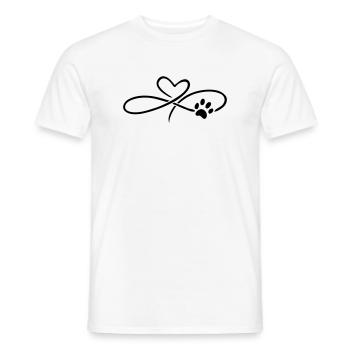 Infinity Herz mit Pfote Hund Katze - Männer T-Shirt - Weiß - Vorne - AI Model Male 178 dark (178cm)