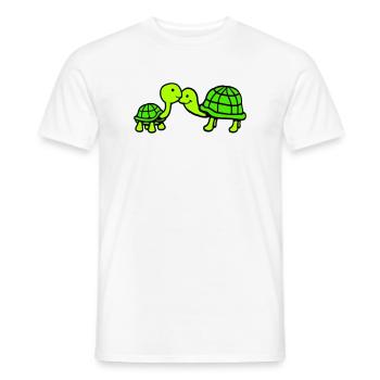 2 Schildkröten langer Hals küssen Paar Liebe Team - Männer T-Shirt - Weiß - Vorne - AI Model Male 178 dark (178cm)