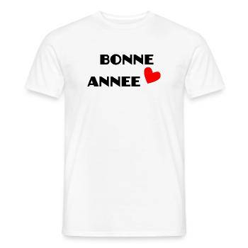 BONNE ANNEE. SAINT SYLVESTRE. NOUVELLE ANNÉE - T-shirt homme - blanc - Devant - AI Model Male 178 dark (178cm)