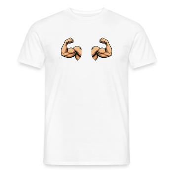 Doppelarm Muskeldesign - Männer T-Shirt - Weiß - Vorne - AI Model Male 178 dark (178cm)
