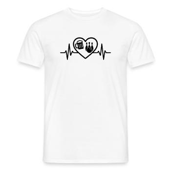 Heart Beer Bowling Humor - Men's T-Shirt - white - Front - AI Model Male 178 dark (178cm)