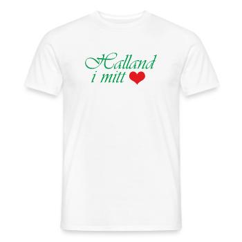 Halland dans mon cœur - T-shirt homme - blanc - Devant - AI Model Male 178 dark (178cm)
