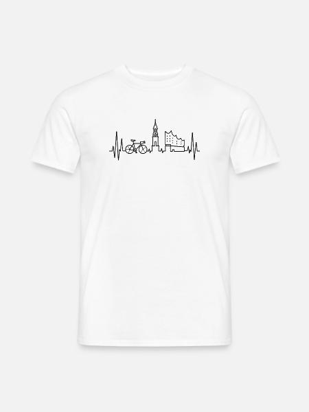Hamburg Rennrad Herzschlag - Männer T-Shirt - Weiß