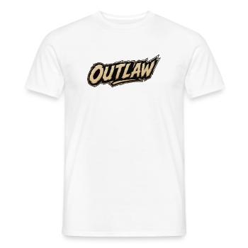 Lettrage hors-la-loi style Far West - T-shirt homme - blanc - Devant - AI Model Male 178 dark (178cm)