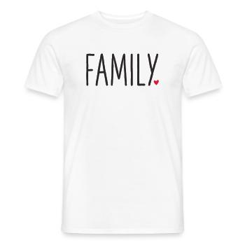 Family ❤️ – Liebevolles Textdesign - Männer T-Shirt - Weiß - Vorne - AI Model Male 178 dark (178cm)