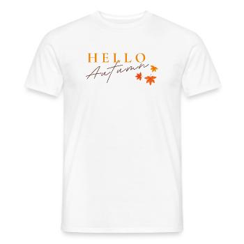 Hello Autumn | Autumn Leaves Design - Men's T-Shirt - white - Front - AI Model Male 178 dark (178cm)