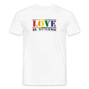 Liebe ist stark Regenbogen-Stil LGBTQ - Männer T-Shirt - Weiß - Vorne - AI Model Male 178 dark (178cm)