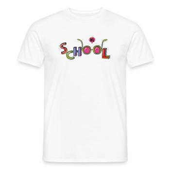 Hello School - Männer T-Shirt - Weiß - Vorne - AI Model Male 178 dark (178cm)