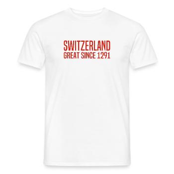 Suisse - Grande depuis 1291 - Schweiz - Schwiiz - T-shirt homme - blanc - Devant - AI Model Male 178 dark (178cm)