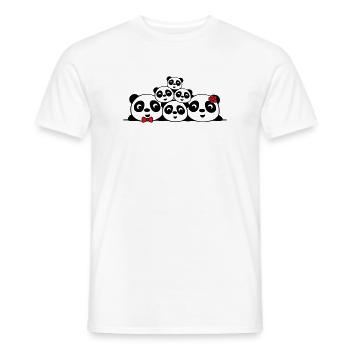 Pandas Chic Familie – 2 Eltern, 4 Kinder - Männer T-Shirt - Weiß - Vorne - AI Model Male 178 dark (178cm)