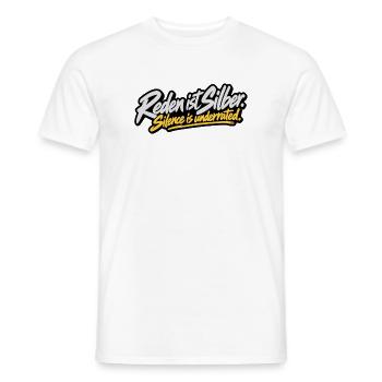 Reden ist Silber – Silence is underrated - Männer T-Shirt - Weiß - Vorne - AI Model Male 178 dark (178cm)