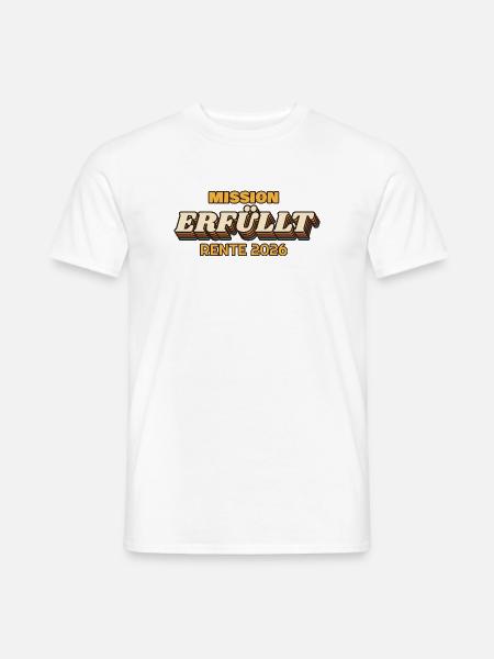 Mission erfüllt - Rente 2026 Retro - Männer T-Shirt - Weiß