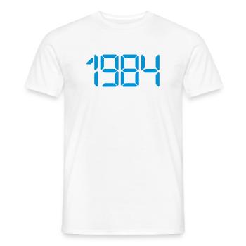 1984 Born 42nd birthday 42 years old - Men's T-Shirt - white - Front - AI Model Male 178 dark (178cm)