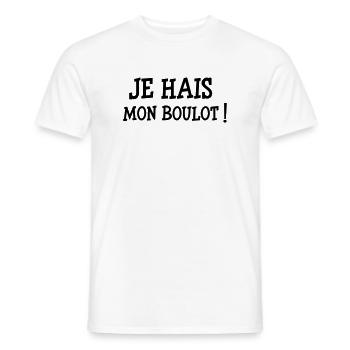 Je HAIS mon boulot ! - T-shirt homme - blanc - Devant - AI Model Male 178 dark (178cm)