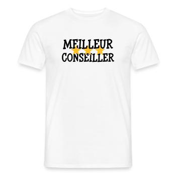 Meilleur Conseiller - T-shirt homme - blanc - Devant - AI Model Male 178 dark (178cm)