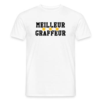 Graffiti / Tag / Writer / Street Art - Männer T-Shirt - Weiß - Vorne - AI Model Male 178 dark (178cm)