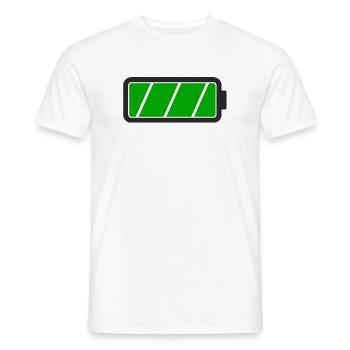 Batterie voll - Männer T-Shirt - Weiß - Vorne - AI Model Male 178 dark (178cm)