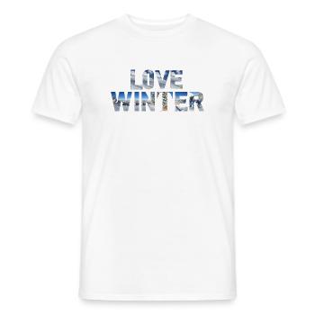 Love Winter - Skiing Winter Sports - Männer T-Shirt - Weiß - Vorne - AI Model Male 178 dark (178cm)