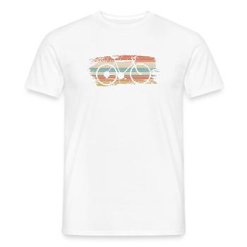Vélo rayé arc-en-ciel - T-shirt homme - blanc - Devant - AI Model Male 178 dark (178cm)