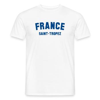 SAINT-TROPEZ France Frankreich - Men's T-Shirt - white - Front - AI Model Male 178 dark (178cm)