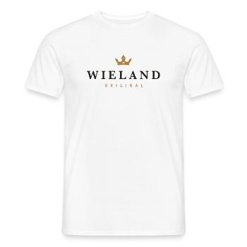 Logo original de la famille Wieland - T-shirt homme - blanc - Devant - AI Model Male 178 dark (178cm)