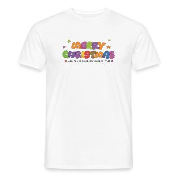 Joyeux Noël et paix dans le monde - T-shirt homme - blanc - Devant - AI Model Male 178 dark (178cm)