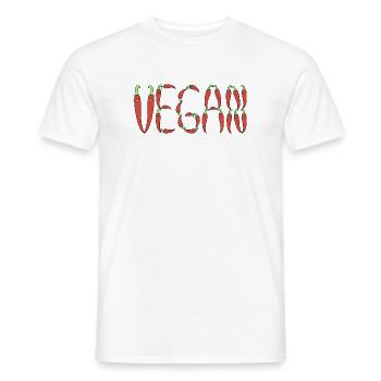 Vegan chilli - Men's T-Shirt - white - Front - AI Model Male 178 dark (178cm)