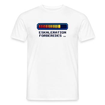 Chemise d’escalade pour nerds et geeks danois - T-shirt homme - blanc - Devant - AI Model Male 178 dark (178cm)