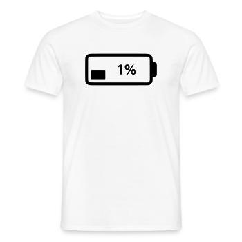Battery symbol charge level 1% - Men's T-Shirt - white - Front - AI Model Male 178 dark (178cm)
