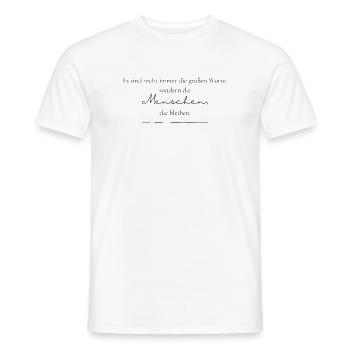 Grands mots vs. personnes durables - T-shirt homme - blanc - Devant - AI Model Male 178 dark (178cm)