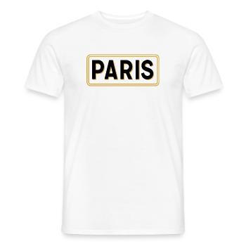 Schwarz-Gold-Pariser Schild – Französisches Stadtschild - Männer T-Shirt - Weiß - Vorne - AI Model Male 178 dark (178cm)