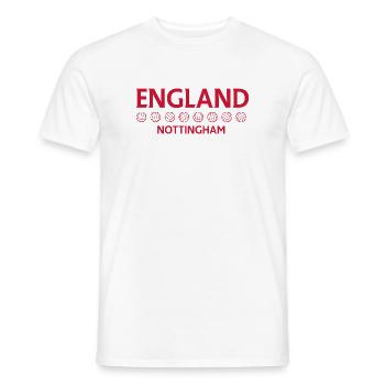 Nottingham England Fußballemblem - Männer T-Shirt - Weiß - Vorne - AI Model Male 178 dark (178cm)