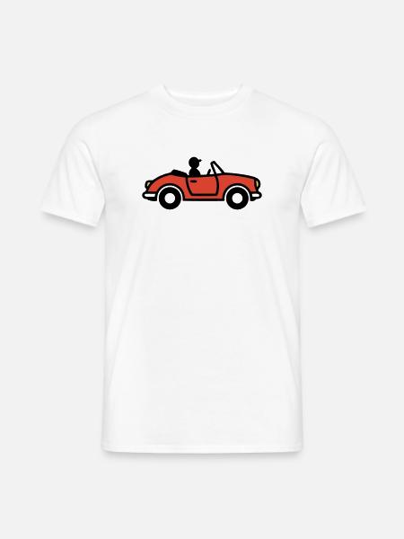 Cabriolet Sportwagen Italien Urlaub Auto - Männer T-Shirt - Weiß