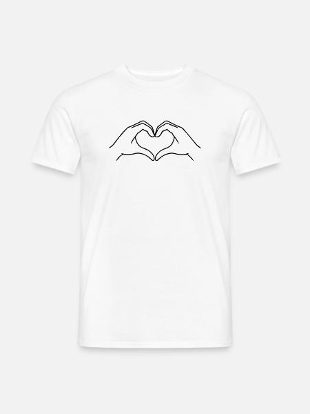 Heart Hands Line Art | K-Pop Love - Men's T-Shirt - white