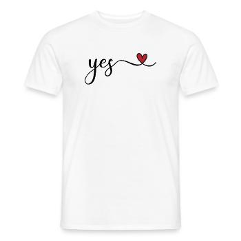 yes - Men's T-Shirt - white - Front - AI Model Male 178 dark (178cm)