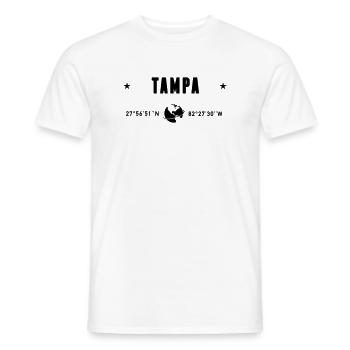 Tampa Florida Coordinates Planet Earth - Men's T-Shirt - white - Front - AI Model Male 178 dark (178cm)