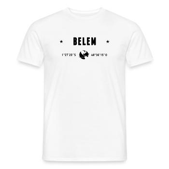 Belem Brazil Coordinates Gps Globe - Men's T-Shirt - white - Front - AI Model Male 178 dark (178cm)