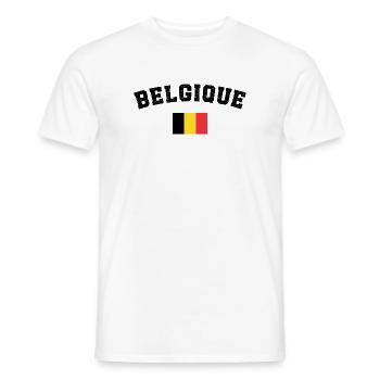 Drapeau de la Belgique équipe de belgique  - T-shirt homme - blanc - Devant - AI Model Male 178 dark (178cm)