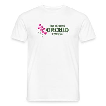 Nur noch eine Orchidee, ich verspreche – lustige Blumenkunst - Männer T-Shirt - Weiß - Vorne - AI Model Male 178 dark (178cm)