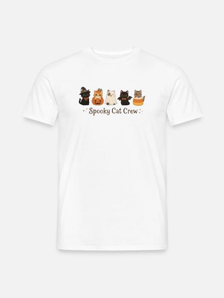Süße Halloween Katzen - Männer T-Shirt - Weiß