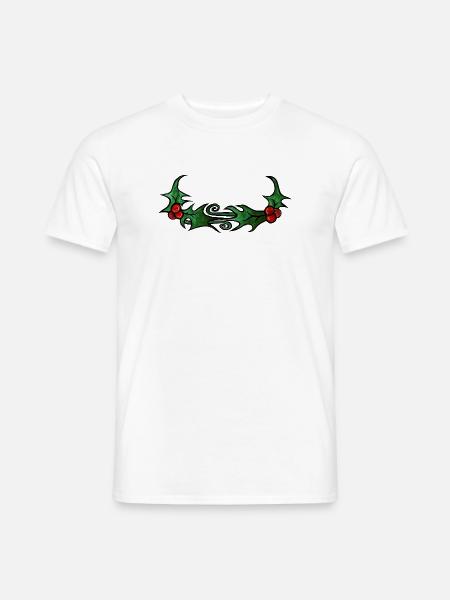 Stechpalmenwirbel-Rand - Männer T-Shirt - Weiß
