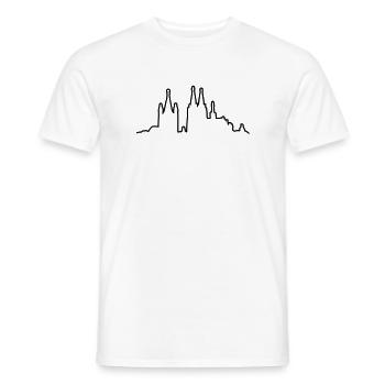 Kölner Skyline Kontur - Männer T-Shirt - Weiß - Vorne - AI Model Male 178 dark (178cm)