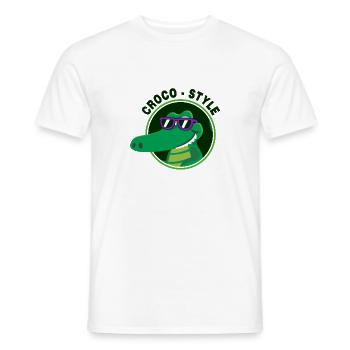 Crocodile élégant et cool - T-shirt homme - blanc - Devant - AI Model Male 178 dark (178cm)