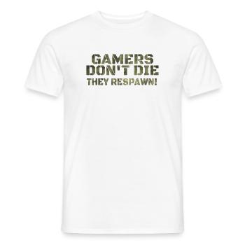 Gamers Don't Die They Respawn Military Ops Funny - Männer T-Shirt - Weiß - Vorne - AI Model Male 178 dark (178cm)