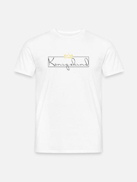 Koenigskind - schwarz mit goldener Krone - Männer T-Shirt - Weiß