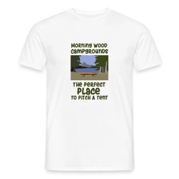 Camping slogan camping - T-shirt homme - blanc - Devant - AI Model Male 178 dark (178cm)