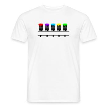 Pinceaux colorés avec évidement vierge - T-shirt homme - blanc - Devant - AI Model Male 178 dark (178cm)