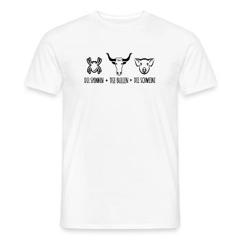 Die Spinnen Die Bullen Die Schweine - Männer T-Shirt - Weiß - Vorne - AI Model Male 178 dark (178cm)