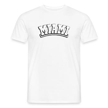 MIAMI Schriftzug USA Florida - Männer T-Shirt - Weiß - Vorne - AI Model Male 178 dark (178cm)