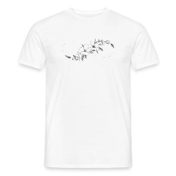 Blumige Kirschblüte und Unendlichkeitszeichen. - Männer T-Shirt - Weiß - Vorne - AI Model Male 178 dark (178cm)